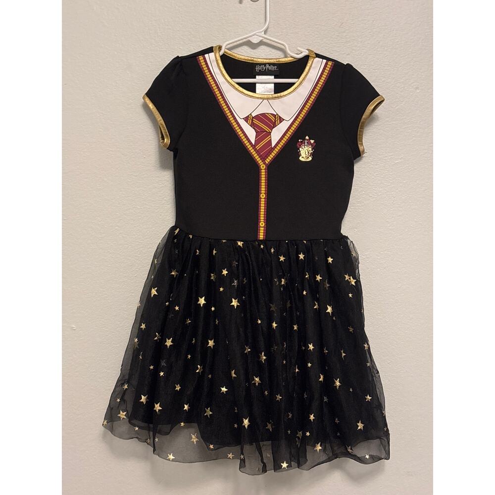 Harry Potter Girls M (7/8) Gryffindor Star Tulle Dress – Short Sleeve Costume